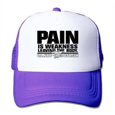 

Pain is Weakness Leaving The Body Summer Sun Protection Mesh Cap Baseball Hat Cap Adjustable