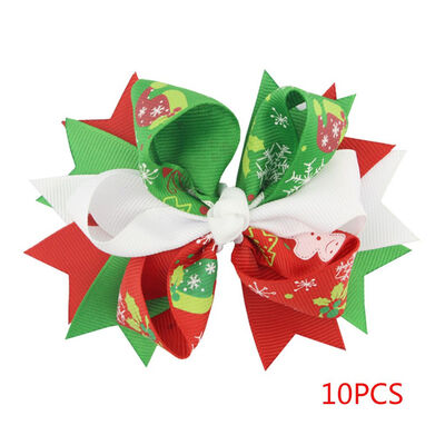 

10PCS Lovely Kids Girls Bow Hairpin Cute Christmas Hair Clip Claw Child Children Party Club Headdress Hair Band