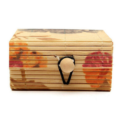 

Square Bamboo Ring Necklace Earrings Bamboo Wooden Case Jewelry Storage Boxes Holder Gift