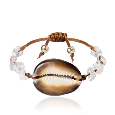 

Bohemian Handmade Ocean Conch Sea Shell Bracelet Necklace Quartz Crystal Stone Chips Bracelet Necklace