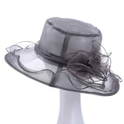 

Fashion Women Bowknot Wide Brim Hat Wedding Church Beach Sun Hats