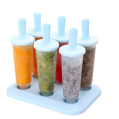 

6 Ice Pop Food Grade PP Maker Mold Popsicle Dessert Ice Cream Frozen Pops Cake Treats