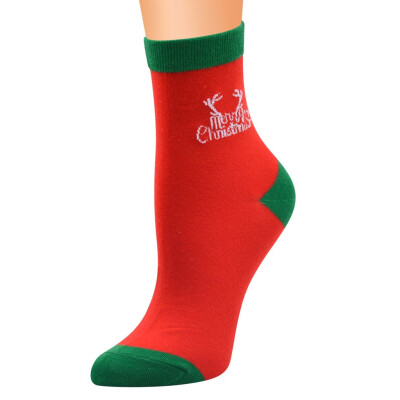 

Gobestart Women Christmas Red Cotton Print Thicker Anti-slip Floor Socks Carpet Socks