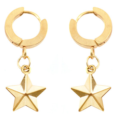 

Stainless Steel Pentacle Pendant Fashion Drop Earrings Five-pointed Star Earrings For Women Jewelry