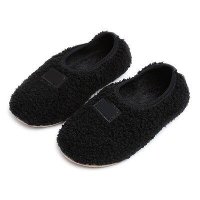 

Children Autumn Winter Korean Version Girls Solid Villus-faced Anti-skid Cotton Shoes Fashionable Baby Girl Casual Shoes