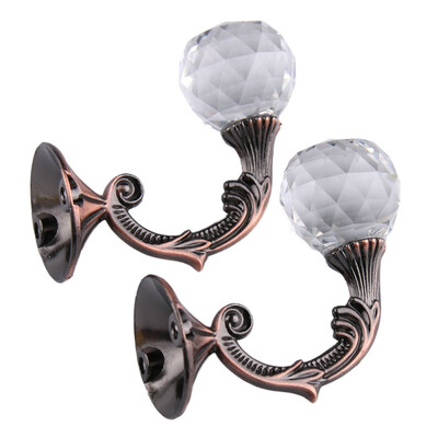 

2pcs crystal ball metal curtain hook Wall Tie Back Hanger Holder Curtain Hanging curtains tie back home supplies