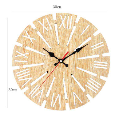 

European Wooden Wall Clock Living Room Wall Clock Round Personality Silent Wall Clock For Living Room Bedroom Decoration