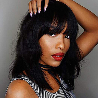 

Tailored Black Short Wave Curly Hair Wig Synthetic Water Wave Curly Hair Wigs Fashion