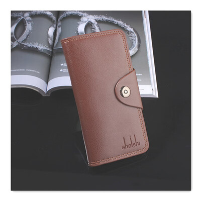 

New mens long section small fresh soft face wallet vertical thin mens student Korean version of the tide money clip clutch bag buckle