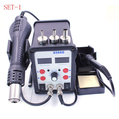 

ESD Soldering Station 8586D Double Digital Display Electric Solder Iron Hot Air Het Gun SMD BGA Rework Welder Desoldering Repair