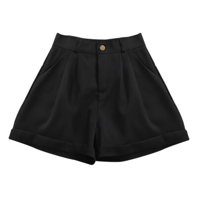 

Vintage High Waist Crimping Suit Shorts Women Korean Style Casual Shorts Summer Hot Short Pants Women