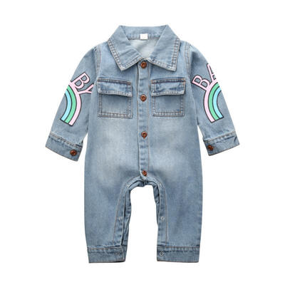 

Infant Baby Girls Boys Long Sleeve Denim Romper One-Piece Jumpsuit Bodysuit Jeans Pants Outfits 3-18M