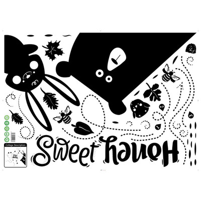 

6090cm DIY Cartoon Wall Decor Sticker Self-Adhesive Waterproof Non-toxic PVC Decal Murals Art For Kids Bedroom Nursery Room