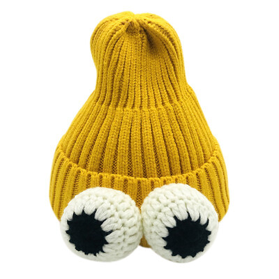 

Baby Caps Winter Newborn cartoon big eyes knitted headgear pink warm Baby soft cute hat