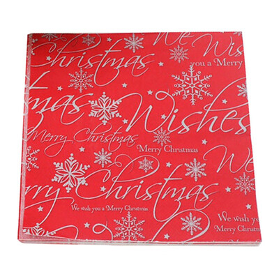 

New Lovely Patterns Disposable Christmas Napkins Paper Elk Wood Pulp Tissue Dinner Napkins Xmas Party 20PCS j