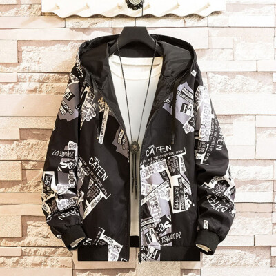 

Toponeto Mens Autumn Winter Camouflage Coat Letter Long Sleeve Double-faced Jacket