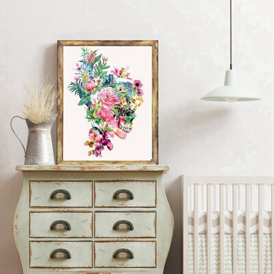 

DIY 5D Diamond Painting Kits Crystal Rhinestone Embroidery Paint With Diamonds Full Drill Canvas Skull Girl Art Picture