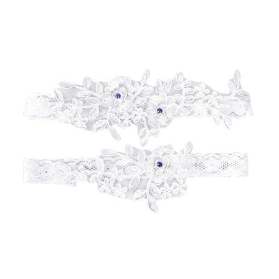 

2Pcsset Women Girls Wedding Lace Garter Bridal Flower Garter Belt Set Bride Floral Leg Ring