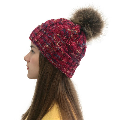 

Tailored Women Casual Multicolor Outdoor Plush Ball Hats Crochet Knit Beanie Cap