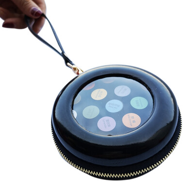 

19-grids Oxford Cloth Essential Oil Bag With Zipper Round Essential Oil Bag Portable Essential Oil Sub-bottle Storage Bag 1-2ML