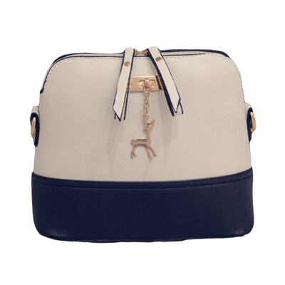 

Solid Color Deer Pendant Women Faux Leather Zip Crossbody Shoulder Shell Bag