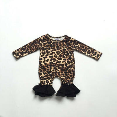 

AU Leopard Newborn Baby Girl Clothes Long Sleeve Romper Jumpsuit Bodysuit Outfit