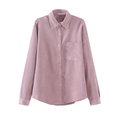 

Long Sleeve White Green Womens corduroy Shirts New Casual Woman Office Blouse Female Wear High Quality Ladies Tops