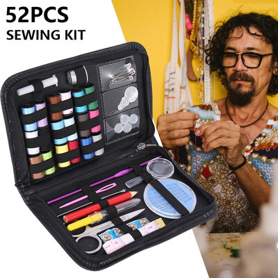 

52Pcsset Sewing Kit & Case Portable Repair Needle Craft Thread Scissors Kits