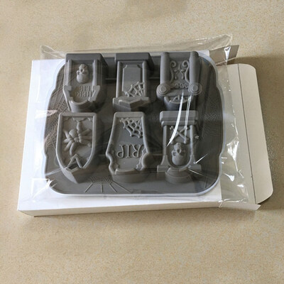 

Tombstone Ice Mould Beer Ice Halloween Silicone Tombstone Ice Mould 6-grid Skull