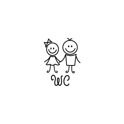 

JPGIF Removable Cute Man Woman Children Washroom Toilet WC Sticker Family DIY Decor