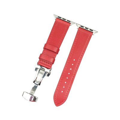 

〖Follure〗Leather Wrist Watch Strap Band Butterfly buckle For IWatch 4 Apple Watch 44mm