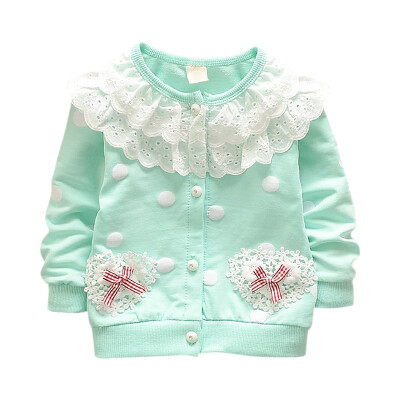 

Autumn Children Baby Girl Outerwear Lace Bow Flower Casual Sweatshirt Kids Outfits Tops