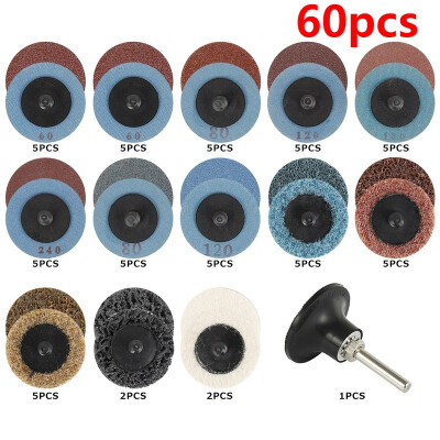 

60pcs Abrasive Disc Set Assorted Roll Lock Roloc Sanding Discs Surface Conditioning R-Type