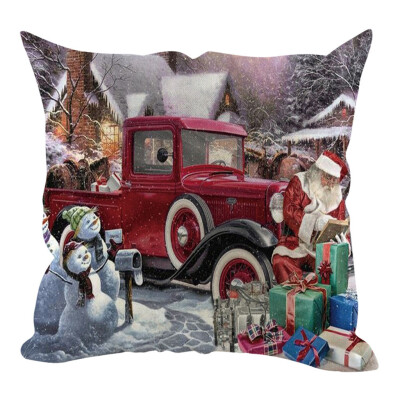 

Siaonvr Christmas Pillow Cover Pillowcases Decorative Sofa Cushion Cover Home Decoration