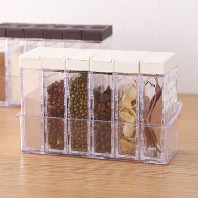 

Toponeto Creative Open Condiment Box Transparent Salt Spice Storage Container Seasoning