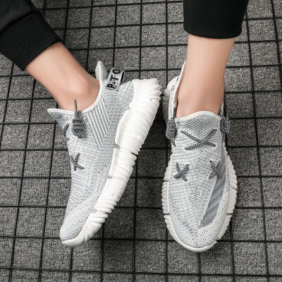 

FAN PAO breathable easy slip ons KANYE West yeezy air boost 350 v2 men running gym tennis athletic leisure sneakers