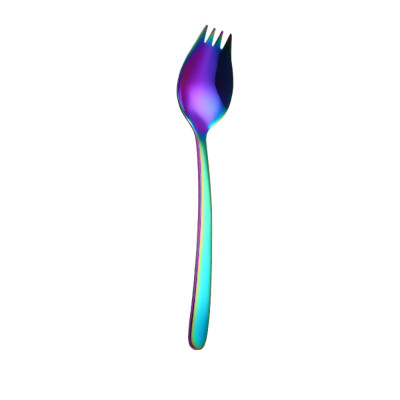 

Siaonvr Colorful Spoon Fork Handle Fruit Fork Flatware Coffee Drinking Tools Kitchen BK