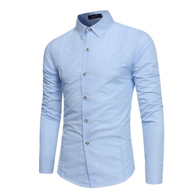 

Tailored Mens Casual Button Turn-Down Collar Slim Fit Long Sleeve Top Shirt Blouse