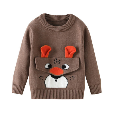

Childrens Sweaters Cartoon Animal Warm Cute Boys Sweaters Autumn Winter New Baby Boy Tops Clothes 1-6Y