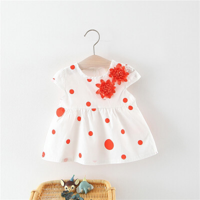 

Summer Baby Children Dresses Girl Short Sleeve Cotton Print Dress Infant Kid Princess Dress