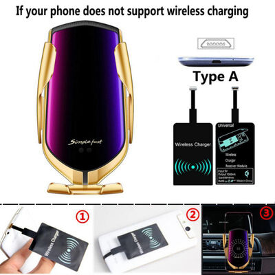 

R1 Automatic Clamping 10W Wireless Charger Car Holder Smart Infrared Sensor Qi GPS Air Vent Mount Mobile Phone Bracket Stand