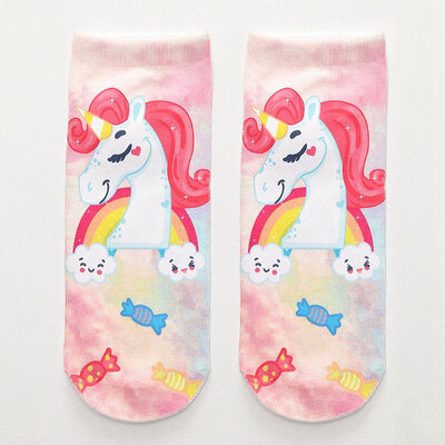 

Women Socks Unicorn Animal 3D Cartoon Funny Cute Socks Novelty Meias Print Ankle Socks Chaussette Exquisite Hocoks Soxs