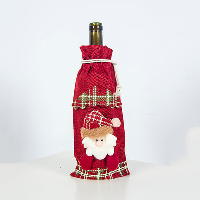 

Toponeto Christmas Decorations Burlap Christmas Wine Bottle Wine Bag Christmas Dress Up