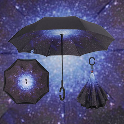 

Reverse Folding Double Layer Inverted Chuva Umbrella Self Stand Inside Out Rain Protection C-Hook Hands Windproof for Car