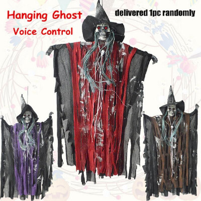 

Halloween Hanging Ghost Witch Voice Red Light Eyes Party Decoration Toys Supplies 1pcs delivered randomly