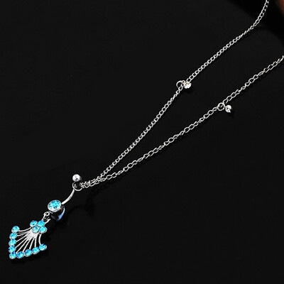 

Crystal Rhinestone Navel Ring Belly Button Bar Waist Chain Body Piercing Jewelry