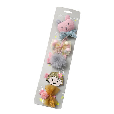 

5pcsSet New Bow Childrens Hair Clip Headwear Set Cute Baby Girl Crown Hair Accessories Barrettes Cartoon Hairpin