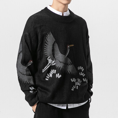 

Toponeto Mens New Winter Style Ethnic Style Embroidery Pullover Large Size Fashion Coat
