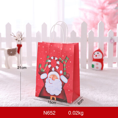 

Portable Christmas Gift Holders Tote Bags Kraft Paper Gift Wrapping Bags Containers For Festive Party Supplies