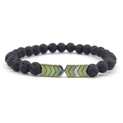 

Sacred Hematite Bracelet 8mm Black Lava Stone Bead Essential Oil Diffuser Bracelet for Women Men Jewelry Accessories Gift
